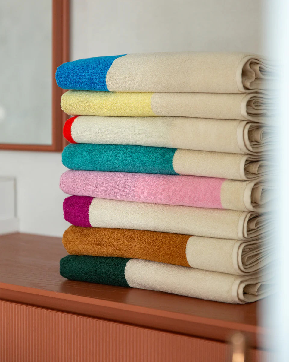 Badhanddoek - Martens & Martens collectie - Yellow/Fuchsia | SUITE702