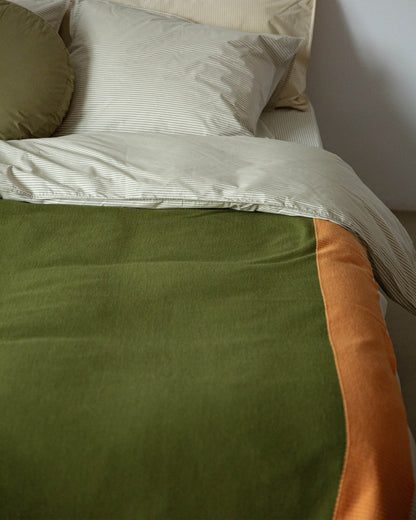 Merino Gebreide Plaid - 100% Wol - Green/Pink/Orange | SUITE702