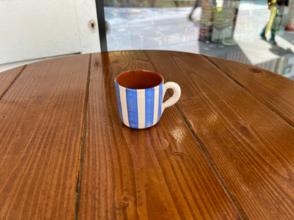 Coffee cup with handle  - Thick Vertical Lines | A Loja Da Ceramica