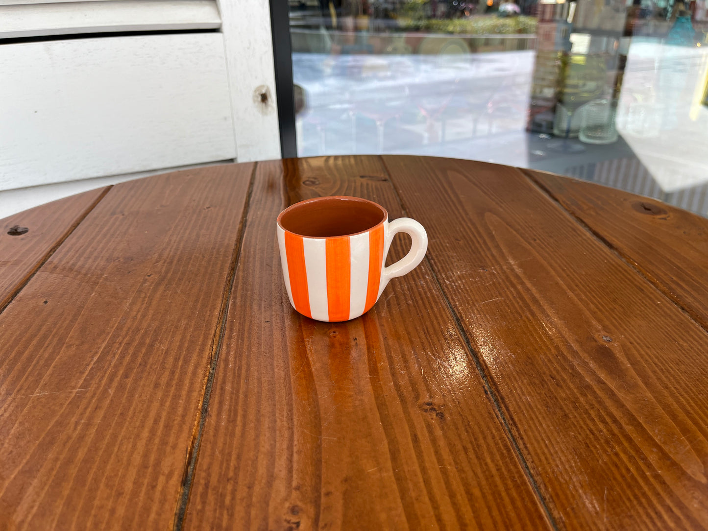 Coffee cup with handle  - Thick Vertical Lines | A Loja Da Ceramica