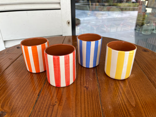 Straight Cup  - Thick Vertical Lines | A Loja Da Ceramica
