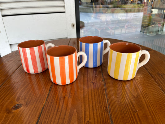 Straight Mug - thick vertical lines | A Loja Da Ceramica