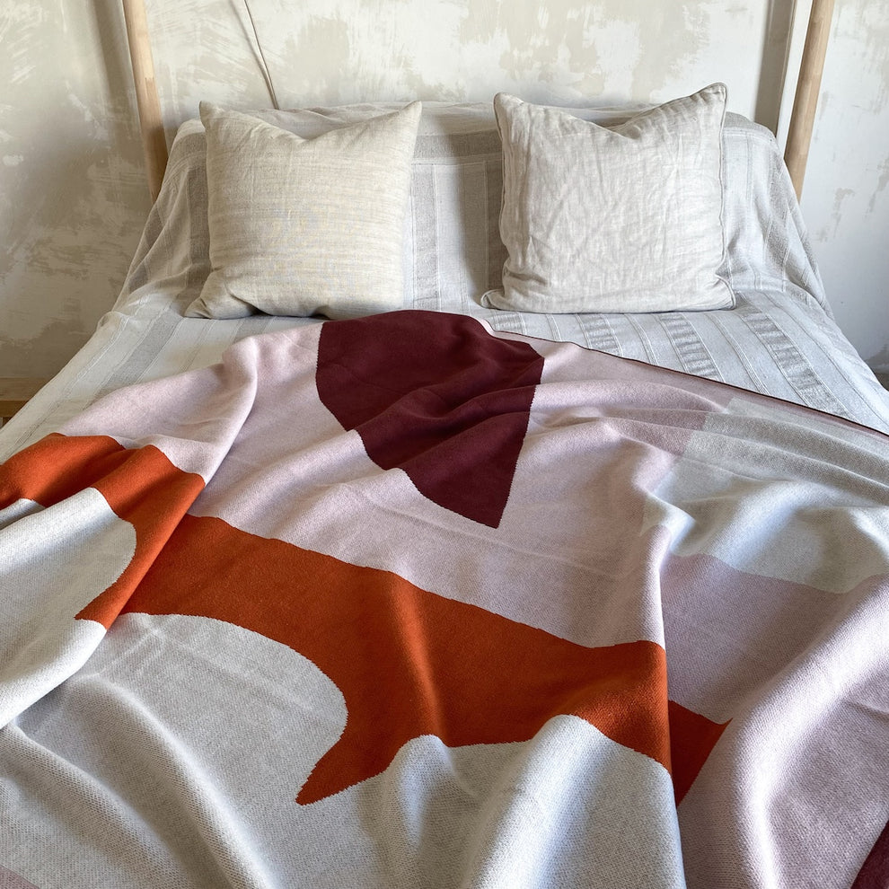 Blanket knitted cotton - orbi - orange | Sophie Home - de inKijk