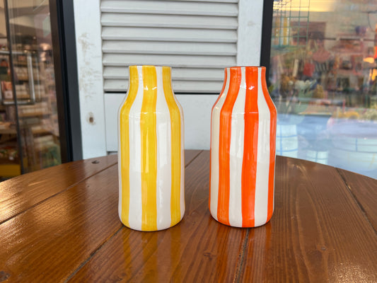 Small Bottle - Thick Vertical Lines | A Loja Da Ceramica