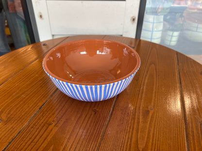 Rounded Salad Bowl - Listas - Blue  | A Loja Da Ceramica