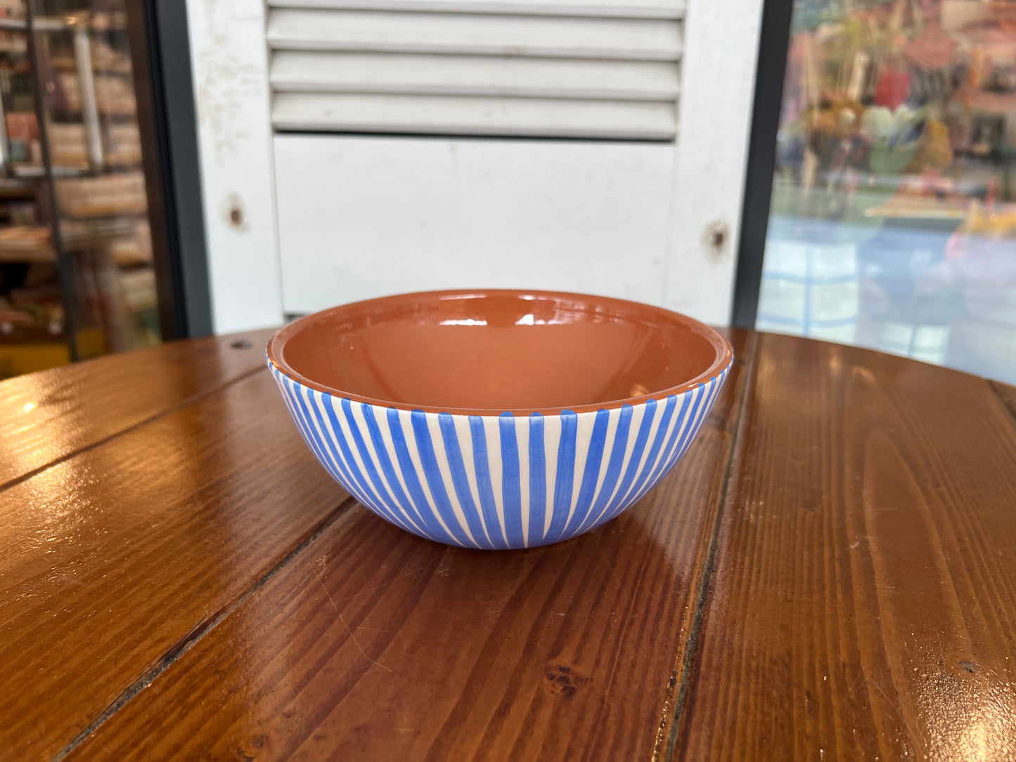 Rounded Salad Bowl - Listas - Blue  | A Loja Da Ceramica