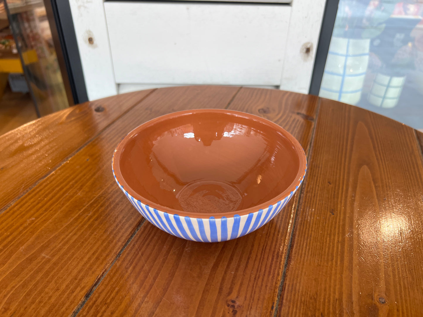 Rounded Salad Bowl - Listas - Blue  | A Loja Da Ceramica