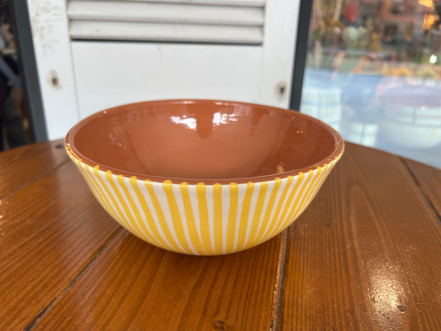 Rounded Salad Bowl - Listas - Mustard  | A Loja Da Ceramica