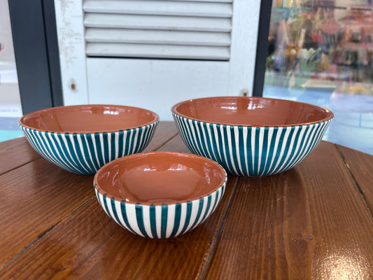 Rounded Salad Bowl - Listas - Teal | A Loja Da Ceramica