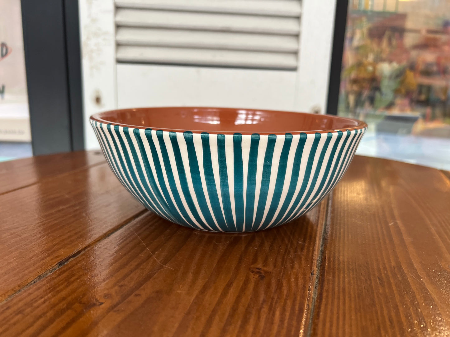 Rounded Salad Bowl - Listas - Teal | A Loja Da Ceramica