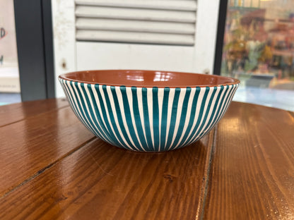Rounded Salad Bowl - Listas - Teal | A Loja Da Ceramica