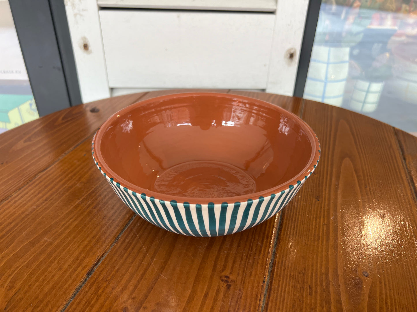 Rounded Salad Bowl - Listas - Teal | A Loja Da Ceramica