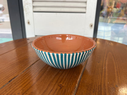 Rounded Salad Bowl - Listas - Teal | A Loja Da Ceramica