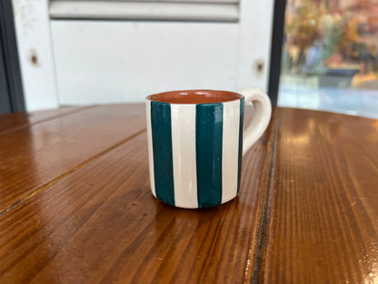Coffee cup with handle  - Thick Vertical Lines | A Loja Da Ceramica