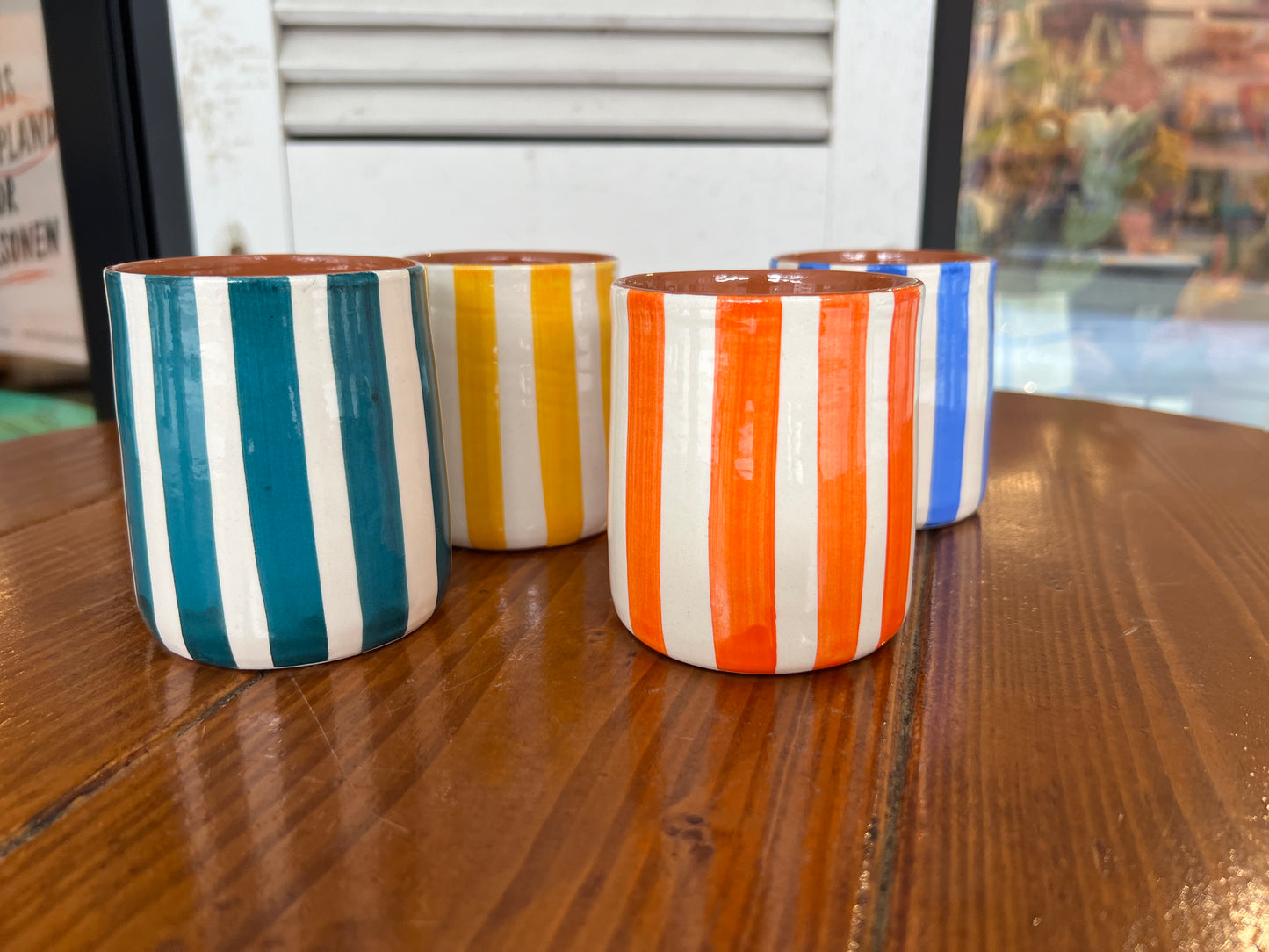 Straight Cup  - Thick Vertical Lines | A Loja Da Ceramica