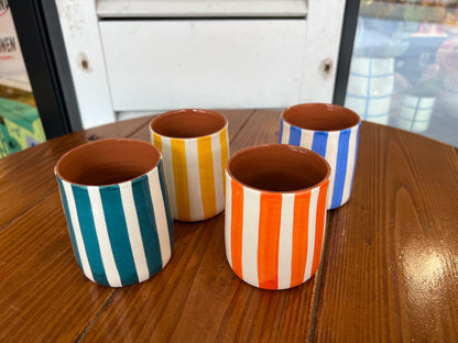 Straight Cup  - Thick Vertical Lines | A Loja Da Ceramica