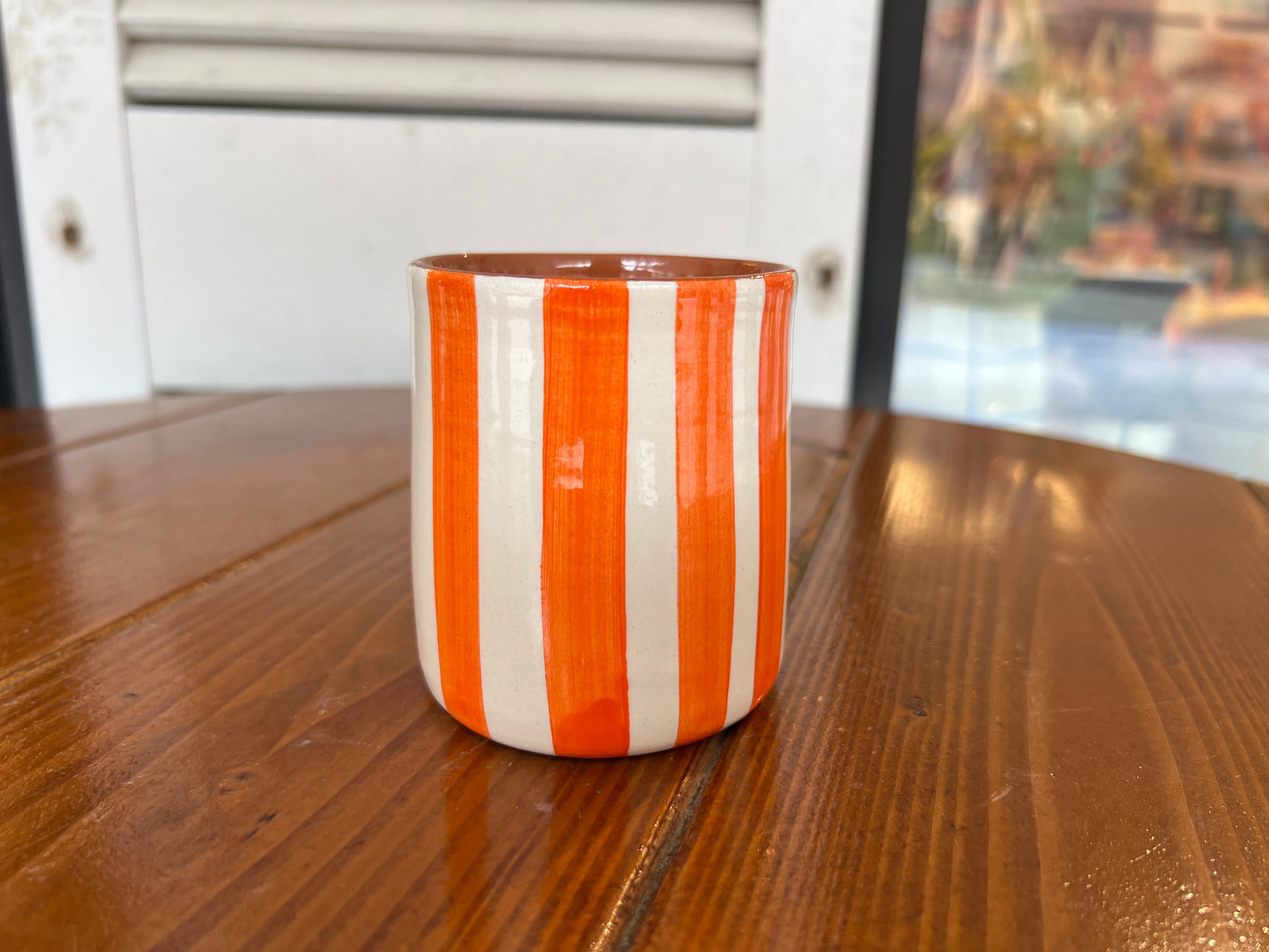 Straight Cup  - Thick Vertical Lines | A Loja Da Ceramica