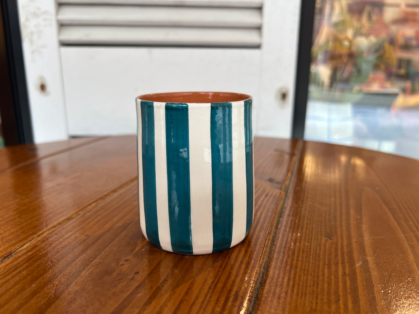 Straight Cup  - Thick Vertical Lines | A Loja Da Ceramica