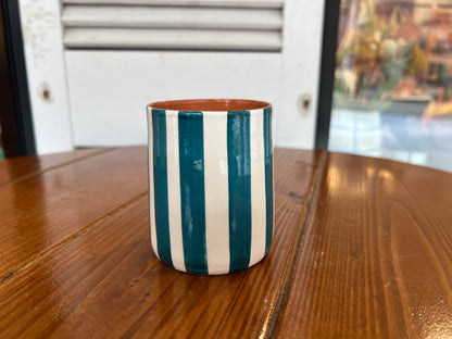 Straight Cup  - Thick Vertical Lines | A Loja Da Ceramica