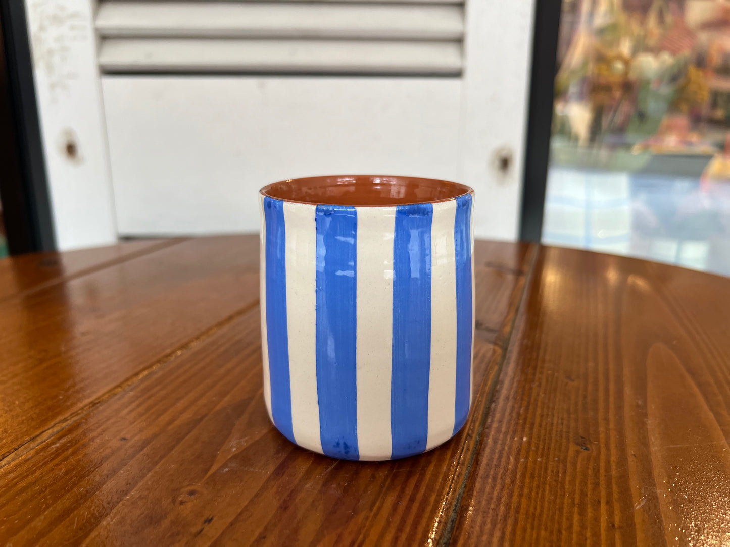 Straight Cup  - Thick Vertical Lines | A Loja Da Ceramica