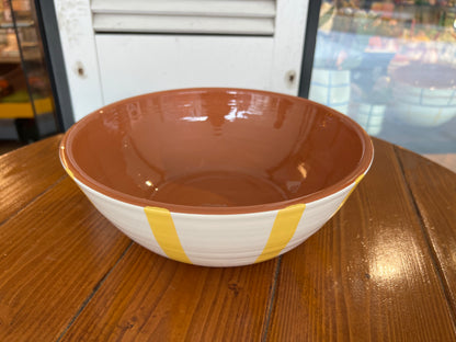 Rounded Salad Bowl - Thick Vertical Lines - ⌀ 24cm | A Loja Da Ceramica