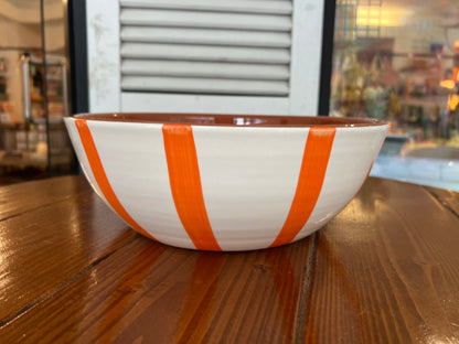 Rounded Salad Bowl - Thick Vertical Lines - ⌀ 24cm | A Loja Da Ceramica