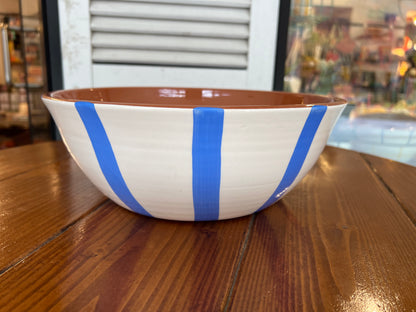 Rounded Salad Bowl - Thick Vertical Lines - ⌀ 24cm | A Loja Da Ceramica
