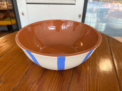 Rounded Salad Bowl - Thick Vertical Lines - ⌀ 24cm | A Loja Da Ceramica