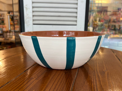 Rounded Salad Bowl - Thick Vertical Lines - ⌀ 24cm | A Loja Da Ceramica
