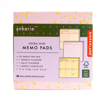 Sticky note memo pads - set of 3 | Kikkerland