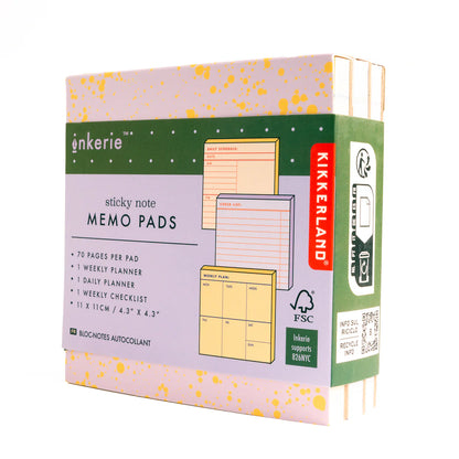 Sticky note memo pads - set of 3 | Kikkerland