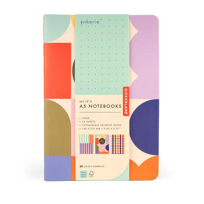 A5 notebooks - set of 3 | Kikkerland