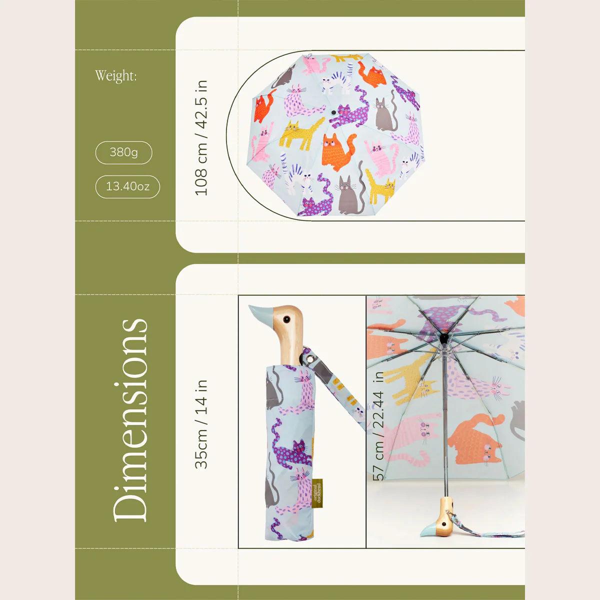 Eco-vriendelijke Paraplu - ice arty cats | Original Duckhead