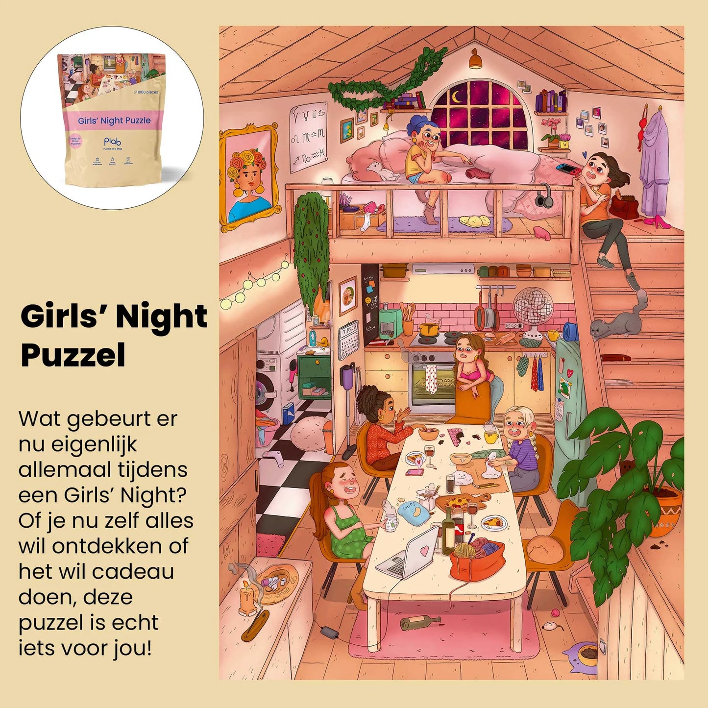 GIRLS'NIGHT puzzel | Puzzle in a bag