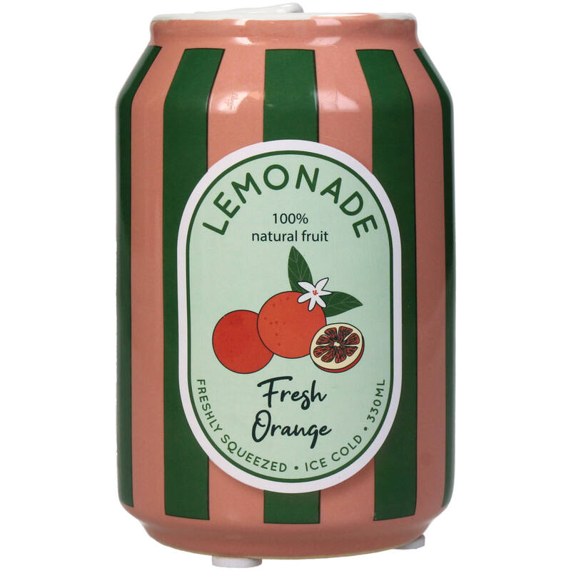 Vaas blik limonade - roze en groene strepen - Kersten