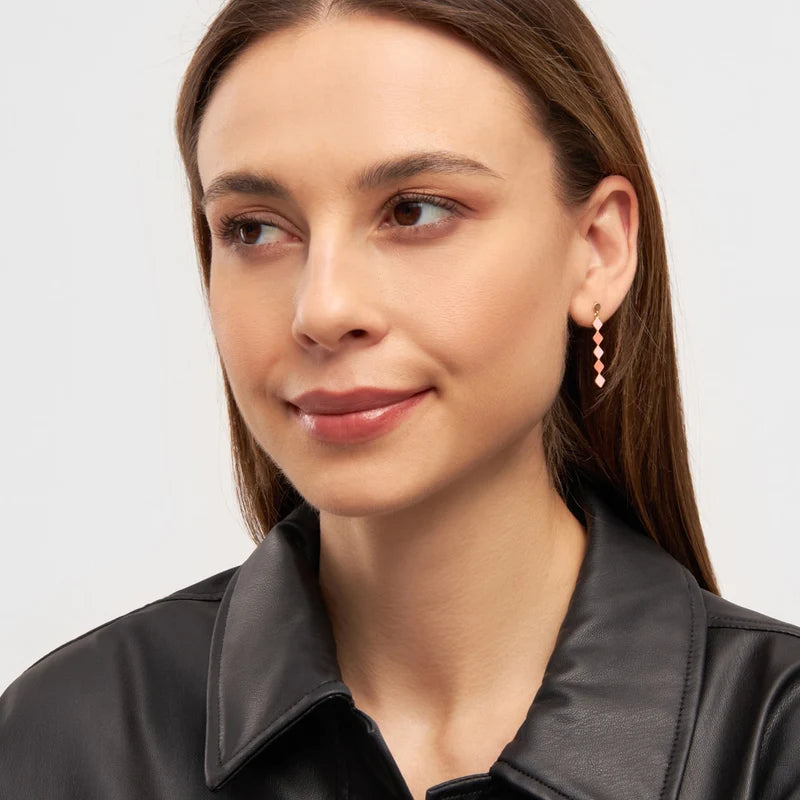 Confetti long orange coral/light pink - gold plated - 1 stuk | LULU Copenhagen - de inKijk