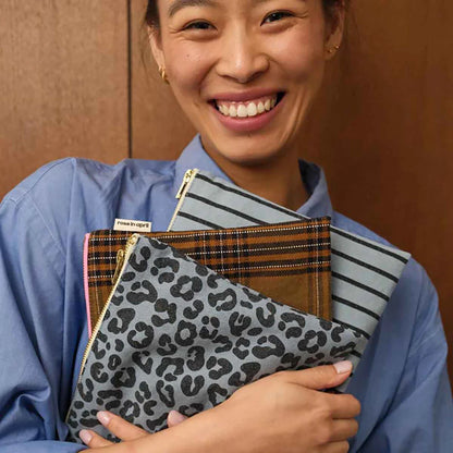 Pouch - Lili - Blue Sky Tennis Stripes | Rose in April