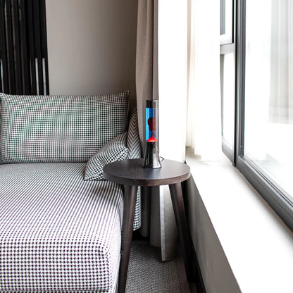 Red lava lamp - black base - blue liquid - 30 cm | Fisura - de inKijk
