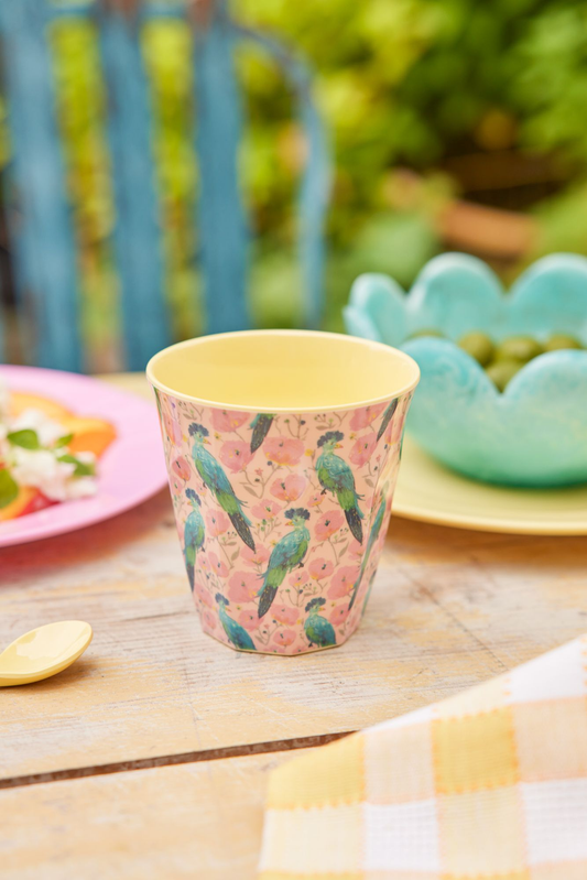 Beker - Zacht roze - Exotic Bird Print | RICE