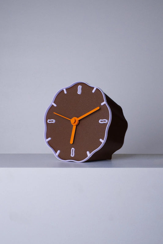 Tableclock Margherita - Brown/Lilac/Orange | Warren & Laetitia