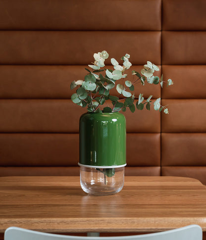 Capsule vase - olive/clear | Muurla - de inKijk