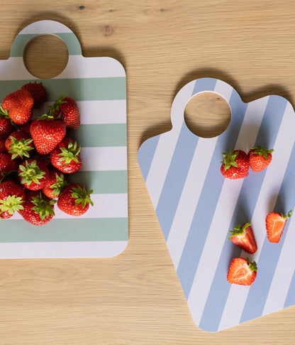 Chop & Serve board Stripes - green/blue - 21x31 cm | Muurla - de inKijk