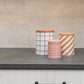 Checks & Stripes tin jar - set of 3 - pink, ochre, brown | Muurla - de inKijk