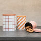 Checks & Stripes tin jar - set of 3 - pink, ochre, brown | Muurla - de inKijk