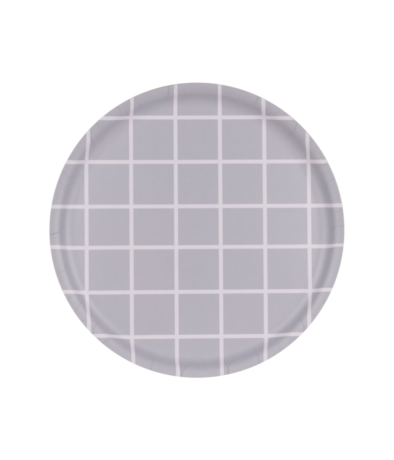 Checks & Stripes tray - grey - 35 cm | Muurla - de inKijk