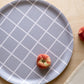 Checks & Stripes tray - grey - 35 cm | Muurla - de inKijk