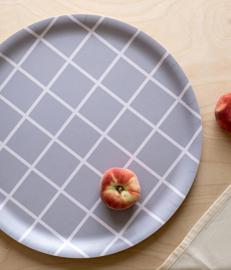 Checks & Stripes tray - grey - 35 cm | Muurla - de inKijk