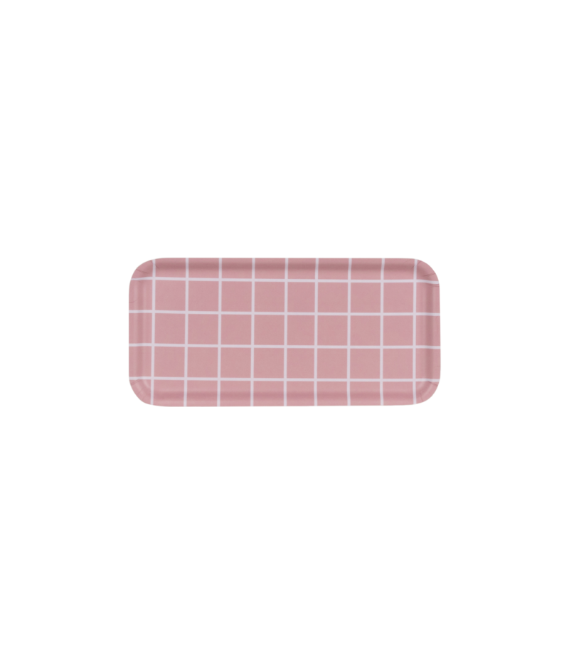 Checks & Stripes tray - pink - 27x13 cm | Muurla - de inKijk