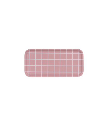 Checks & Stripes tray - pink - 27x13 cm | Muurla - de inKijk