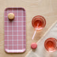 Checks & Stripes tray - pink - 27x13 cm | Muurla - de inKijk